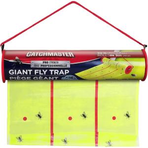 imageCatchmaster Giant Fly Glue Trap 3Pack 30 Feet Each Adhesive Fly Traps Outdoor Sticky Bug Catcher Bulk Flying Insect Paper Roll Pet Safe Pest Control for Garage Barn Greenhouse ampamp Garbage Room1 Pack
