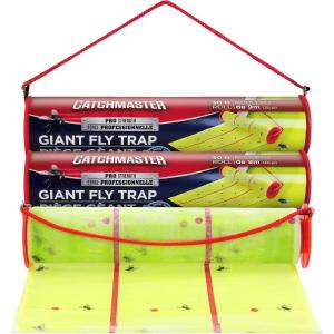imageCatchmaster Giant Fly Glue Trap 3Pack 30 Feet Each Adhesive Fly Traps Outdoor Sticky Bug Catcher Bulk Flying Insect Paper Roll Pet Safe Pest Control for Garage Barn Greenhouse ampamp Garbage Room3 Pack