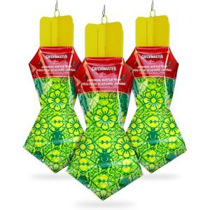 imageCatchmaster Japanese Beetle Traps Outdoor 3PK Flying Insect Trap Bag with Lid ampamp Dual Pheromone Food Lure Hanging Bug Catcher Pest Control for Backyard ampamp Garden Plants Trees Vegetables ampamp Flowers3 Pack