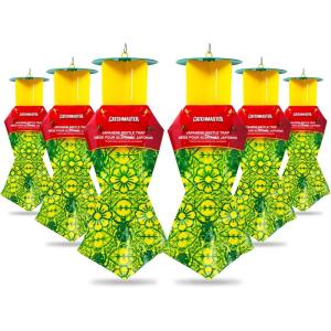 imageCatchmaster Japanese Beetle Traps Outdoor 3PK Flying Insect Trap Bag with Lid ampamp Dual Pheromone Food Lure Hanging Bug Catcher Pest Control for Backyard ampamp Garden Plants Trees Vegetables ampamp FlowersLid 6 Pack