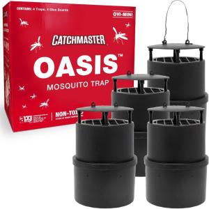 imageCatchmaster Oasis OviMini Mosquito Trap 4Pk Home Outdoor Mosquito Control Pet Safe Backyard Flying Insect Killer Glue Board Bug Catcher Pool Patio Shed ampamp Garden Pest ControlTraps 4Pack