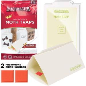 imageCatchmaster Pantry Pest ampamp Moth Traps 2Pk Bug Killer for Kitchen Storage ampamp Pantry Cabinet Sticky Moth Traps for House Protect Pet Food Kitchen Cabinets Storage Pet Safe Glue TrapWhite