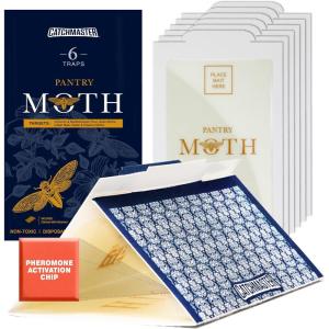 imageCatchmaster Pantry Pest ampamp Moth Traps 2Pk Bug Killer for Kitchen Storage ampamp Pantry Cabinet Sticky Moth Traps for House Protect Pet Food Kitchen Cabinets Storage Pet Safe Glue TrapBlue  White