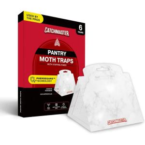 imageCatchmaster Premium Pantry Moth Traps Marble Patterned Odorless Sticky Glue Traps 6PK Pheromone Attractant for House Kitchen Storage ampamp Kitchen Pantry Cabinet PheroGuard Technology Trap Moths