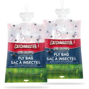 imageCatchmaster Pro Series Fly Bag 2Pack Hanging Fly Trap Outdoor Home Bug Catcher and Flying Insect Trap with Premium Bait Pet Safe Pest Control XL Bag for Backyard Pool Patio ampamp Camping2 Bags