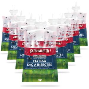 imageCatchmaster Pro Series Fly Bag 2Pack Hanging Fly Trap Outdoor Home Bug Catcher and Flying Insect Trap with Premium Bait Pet Safe Pest Control XL Bag for Backyard Pool Patio ampamp Camping8 Bags