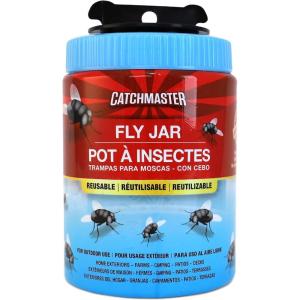 imageCatchmaster Reusable Fly Traps Outdoor Jar 1Pack Bug Catcher and Flying Insect Trap with FoodBased Lure for Pest Control Pet Safe Non Toxic Bulk Fly Traps1Pack