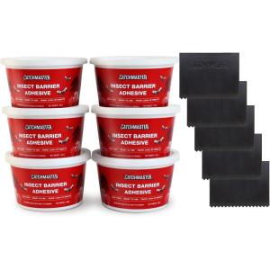 imageCatchmaster Tree Banding Insect Barrier DIY 15oz Pail Lanternfly ampamp Ant Traps Outdoor Adhesive Crawling Insect Trap Glue Traps to Protect Trees Fruit ampamp Plants6 15 Ounce Pails  6 Spreaders