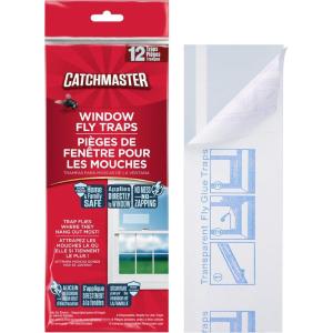 imageCatchmaster Window Fly Traps 48Pack Fruit Fly Traps for Indoors Disposable Bulk Bug Catcher Waterproof Insect Glue Trap Adhesive Strips Pet Safe Pest Control for Home Kitchen ampamp Garage12 Traps