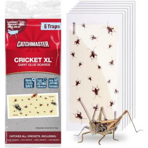 imageCatchmaster Cricket XL Giant Glue Boards 6Pk Adhesive Bug Catcher Cricket Traps Indoor Sticky Trap for Inside Your Home Bulk Insect Killer Insect Traps for House ampamp Garage Pet Safe Pest Control6 Traps