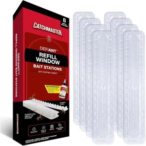 imageCatchmaster DefiANT 16 Reusable Bait Stations 8 Stacked Liquid Ant Bait  NOT Included MultiSurface Ant Killer for Home Discrete Traps Indoor Pest Control Traps Reduce Infestation of Ants8 Window Sill Stations