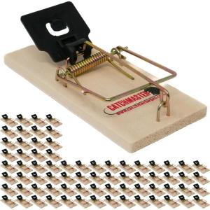imageCatchmaster Instant Kill Mouse Snap Traps  12 Count Ready for Use Indoors ampamp Outdoors Wood DoubleTension Springs WeatherResistant CorrosionResistant Disposable PoisonFree NonToxic72