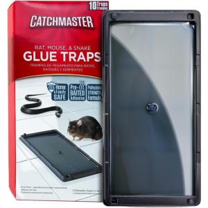 imageCatchmaster Rat Snake and Mouse Traps 10Pk Large Bulk Glue Rat Traps for Home PreScented Adhesive Plastic Tray for Inside House Snake Mice ampamp Spider Catcher Pet Safe Pest Control10 Pack