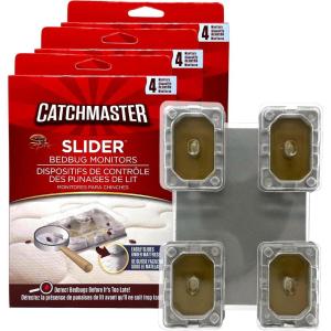 imageCatchmaster Slider Bed Bug Monitors 12Pack Adhesive Bed Bug Traps for Home ampamp Travel Glue Traps for Under Mattress Early Detection for Bedroom Bulk Bed Bug Interceptors Pet Safe Pest Control