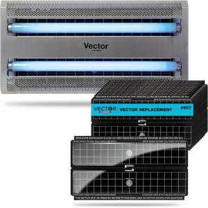 imageCatchmaster Vector 30 UV Light Fly Trap ampamp Replacement Board Bundle Fly Traps Indoor for Home Electric Gnat Traps with Shatterproof Bulbs Silent Bug Light for Kitchen Shed Garage 12Pack Black R