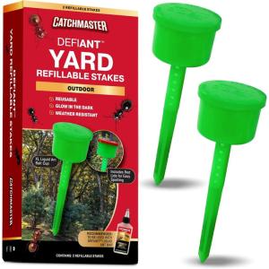 image:imageCatchmaster Defiant Reusable ExtraLarge Outdoor Ant Traps for Yard 2 Pack Ant Bait Stations for Liquid Ant Killer Bait Not Included  XL Size Speeds Up Ant Elimination2 Yard Stakes