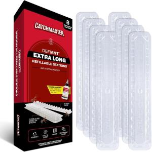 image:imageCatchmaster Defiant Reusable ExtraLarge Outdoor Ant Traps for Yard 2 Pack Ant Bait Stations for Liquid Ant Killer Bait Not Included  XL Size Speeds Up Ant Elimination8 Extra Long Stations
