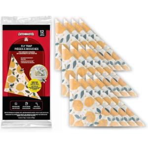 image:imageCatchmaster Fly Traps for Window Corners Decorative 12Pack Gnat and Fruit Fly Strips Disposable Discreet Bug Catcher Insect Sticky Glue Traps Adhesive Pest Control for Home amp Kitchen