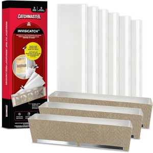 image:imageCatchmaster Window Fly Traps Decorative Linen 3 Count  6 Refills Gnat and Fruit Fly Strips for Indoor Disposable Discreet Bug Catcher Insect Sticky Glue Traps Adhesive Pest Control for Home